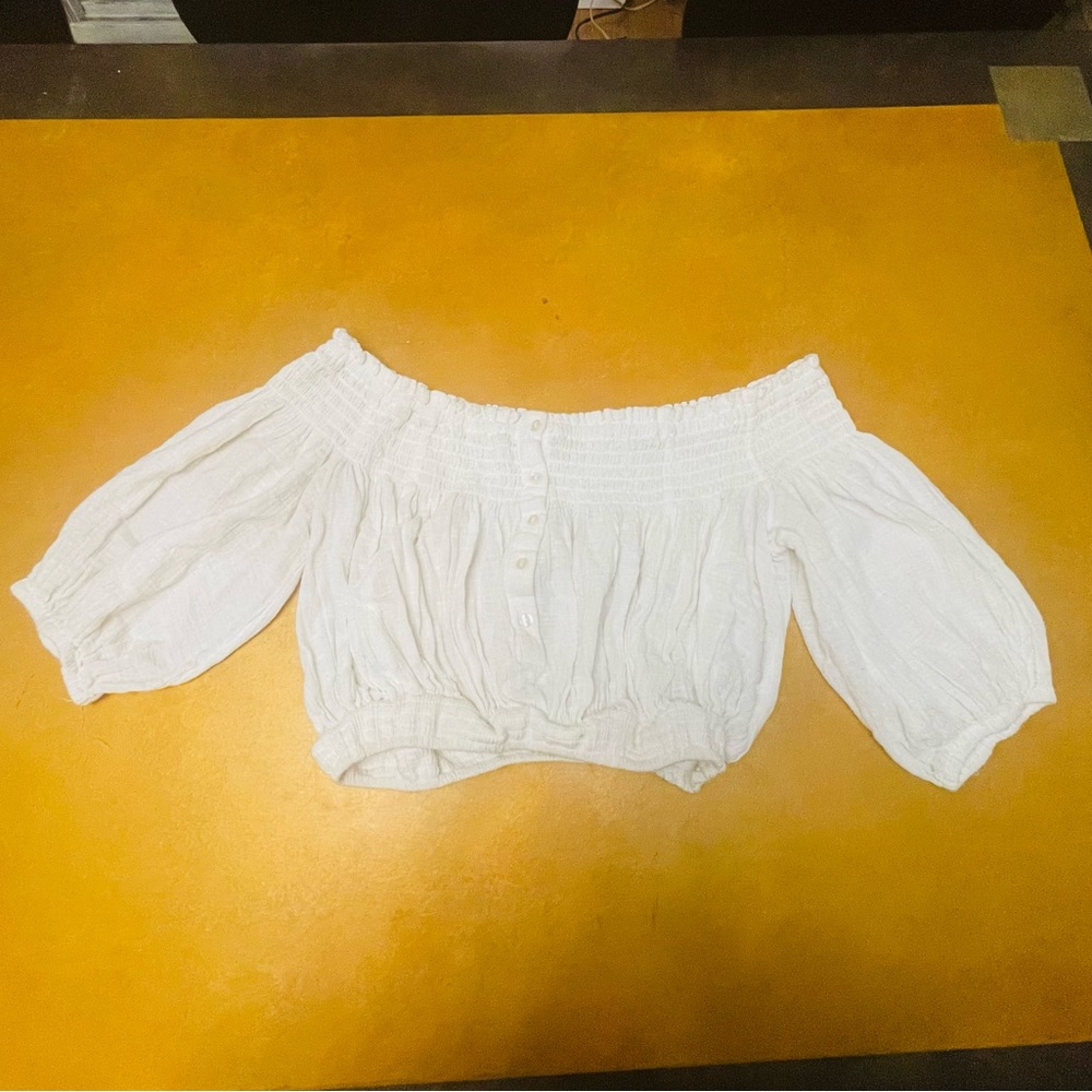 Free People cream prairie crop top - Picture 3 of 7